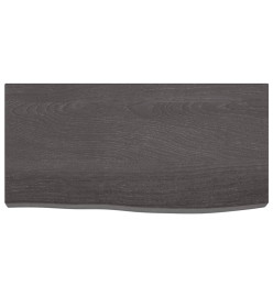 Étagère murale gris foncé 60x30x6 cm bois chêne massif traité