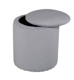 Venture Home Pouf Limpen 32x32x40 cm Velours côtelé Gris