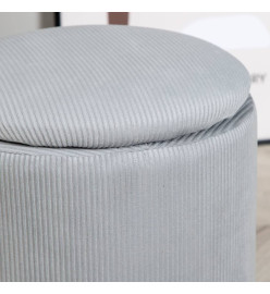 Venture Home Pouf Limpen 32x32x40 cm Velours côtelé Gris