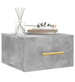 Table de chevet murale gris béton 35x35x20 cm