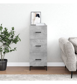 Buffet Gris béton 34,5x34x90 cm Bois d'ingénierie