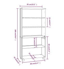 Buffet HAMAR Bois massif de pin Gris clair