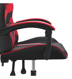 Chaise de jeu pivotante Noir et rouge Similicuir