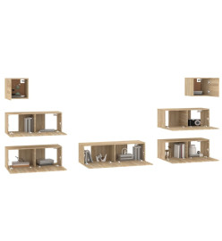 Ensemble de meubles TV 7 pcs Chêne sonoma Bois d'ingénierie