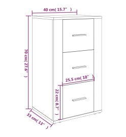 Buffet Chêne marron 40x33x70 cm Bois d'ingénierie