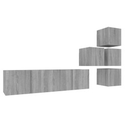 Ensemble de meubles TV 6 pcs Sonoma gris Bois d'ingénierie