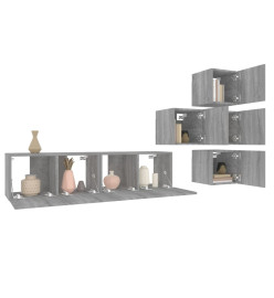 Ensemble de meubles TV 6 pcs Sonoma gris Bois d'ingénierie