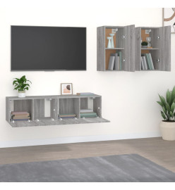 Ensemble de meubles TV 4 pcs Sonoma gris Bois d'ingénierie