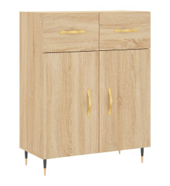 Buffet chêne sonoma 69,5x34x90 cm bois d'ingénierie
