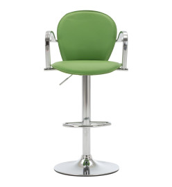 Tabouret de bar avec accoudoir Vert Similicuir