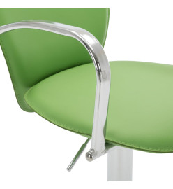 Tabouret de bar avec accoudoir Vert Similicuir