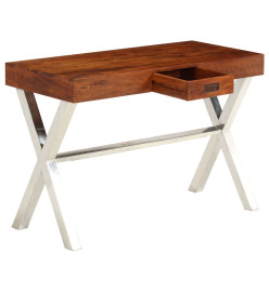 Bureau Bois d'acacia solide avec finition miel 110x50x76 cm