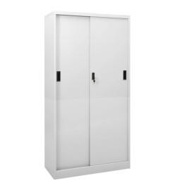 Armoire à bureau porte coulissante Gris clair 90x40x180cm Acier