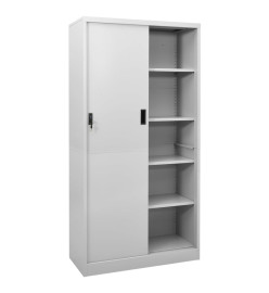 Armoire à bureau porte coulissante Gris clair 90x40x180cm Acier