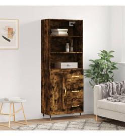 Buffet haut Chêne fumé 69,5x34x180 cm Bois d'ingénierie