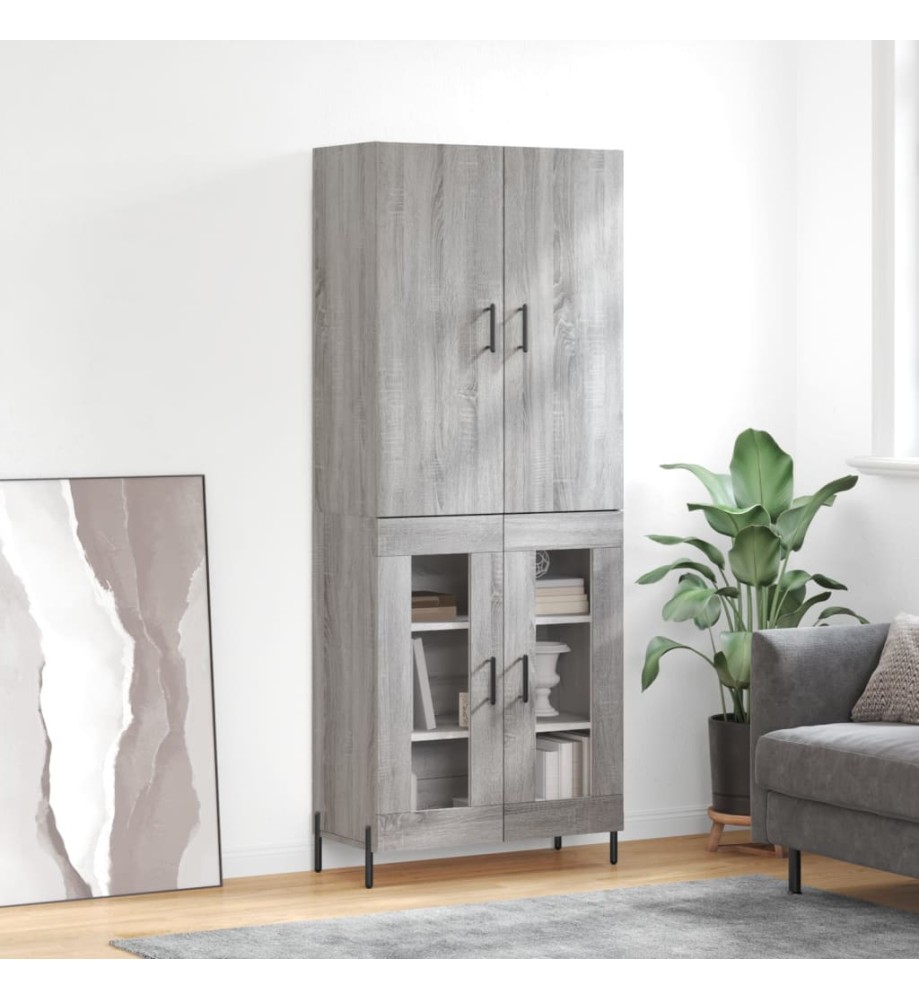 Buffet haut Sonoma gris 69,5x34x180 cm Bois d'ingénierie Buffet haut Sonoma gris 69,5x34x180 cm Bois d'ingénierie