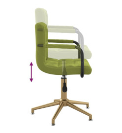 Chaise pivotante de salle à manger Vert clair Velours