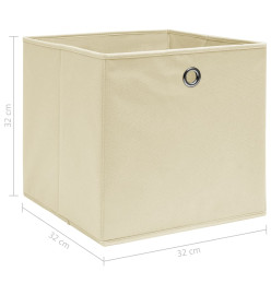 Boîtes de rangement 4 pcs Crème 32x32x32 cm Tissu