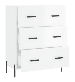 Buffet Blanc brillant 69,5x34x90 cm Bois d'ingénierie