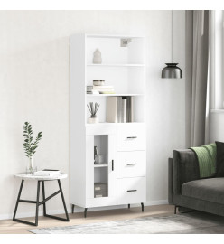 Buffet haut Blanc 69,5x34x180 cm Bois d'ingénierie