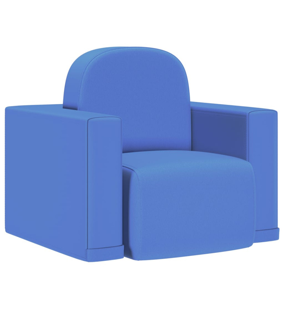 Canapé pour enfants 2 en 1 Bleu Similicuir