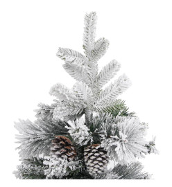 Sapin de Noël à flocons de neige et pommes de pin 225 cm PVC/PE