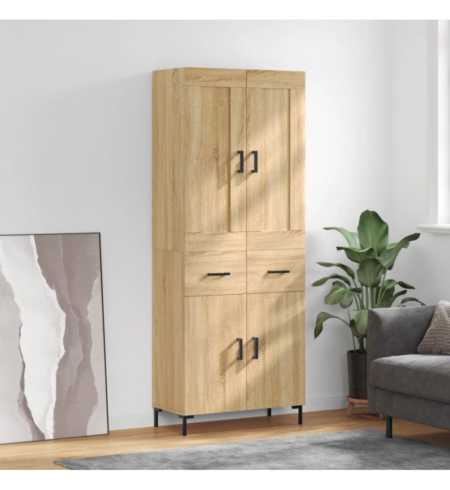 Buffet haut Chêne sonoma 69,5x34x180 cm Bois d'ingénierie Buffet haut Chêne sonoma 69,5x34x180 cm Bois d'ingénierie