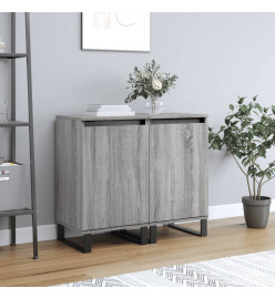 Buffets 2 pcs sonoma gris 40x35x70 cm bois d'ingénierie
