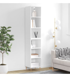 Buffet haut Blanc brillant 34,5x32,5x180 cm Bois d'ingénierie