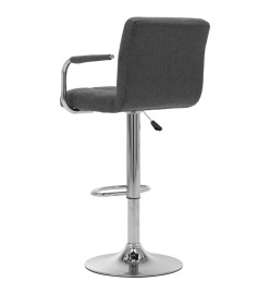 Chaises de bar lot de 2 gris foncé tissu