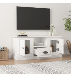 Meuble TV blanc brillant 100x35,5x45 cm bois d'ingénierie