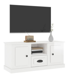 Meuble TV blanc brillant 100x35,5x45 cm bois d'ingénierie