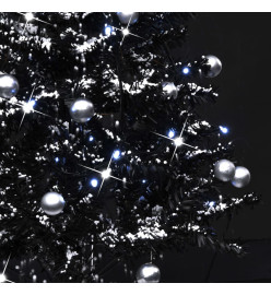 Arbre de Noël neigeux avec base de parapluie Noir 75 cm PVC