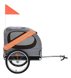 Remorque de vélo pour chiens Orange et gris