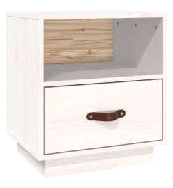 Table de chevet Blanc 40x34x45 cm Bois de pin massif
