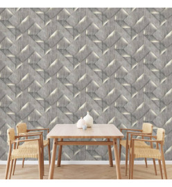 DUTCH WALLCOVERINGS Papier peint Onyx Gris foncé