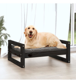 Lit pour chien Noir 75,5x55,5x28 cm Bois de pin solide