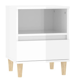 Table de chevet Blanc brillant 40x35x50 cm
