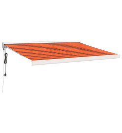 Auvent rétractable orange et marron 3,5x2,5m tissu et aluminium