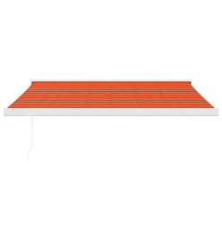 Auvent rétractable orange et marron 3,5x2,5m tissu et aluminium