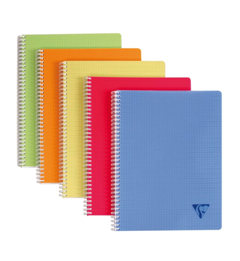 Clairefontaine Cahiers à reliure spiralée 90 Feuilles quadrillées 5pcs