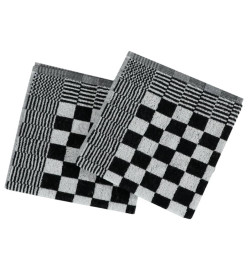 Ensemble de serviettes 20 pcs noir et blanc coton