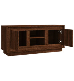 Meuble TV chêne marron 102x35x45 cm bois d'ingénierie