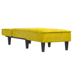 Chaise longue jaune velours