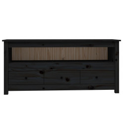 Meuble TV Noir 114x35x52 cm Bois de pin massif