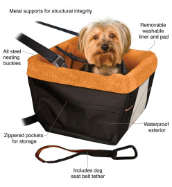 Kurgo Siège d'appoint pour chien Skybox Noir et orange