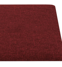 Panneaux muraux 12 pcs Rouge bordeaux 30x15 cm Tissu 0,54 m²