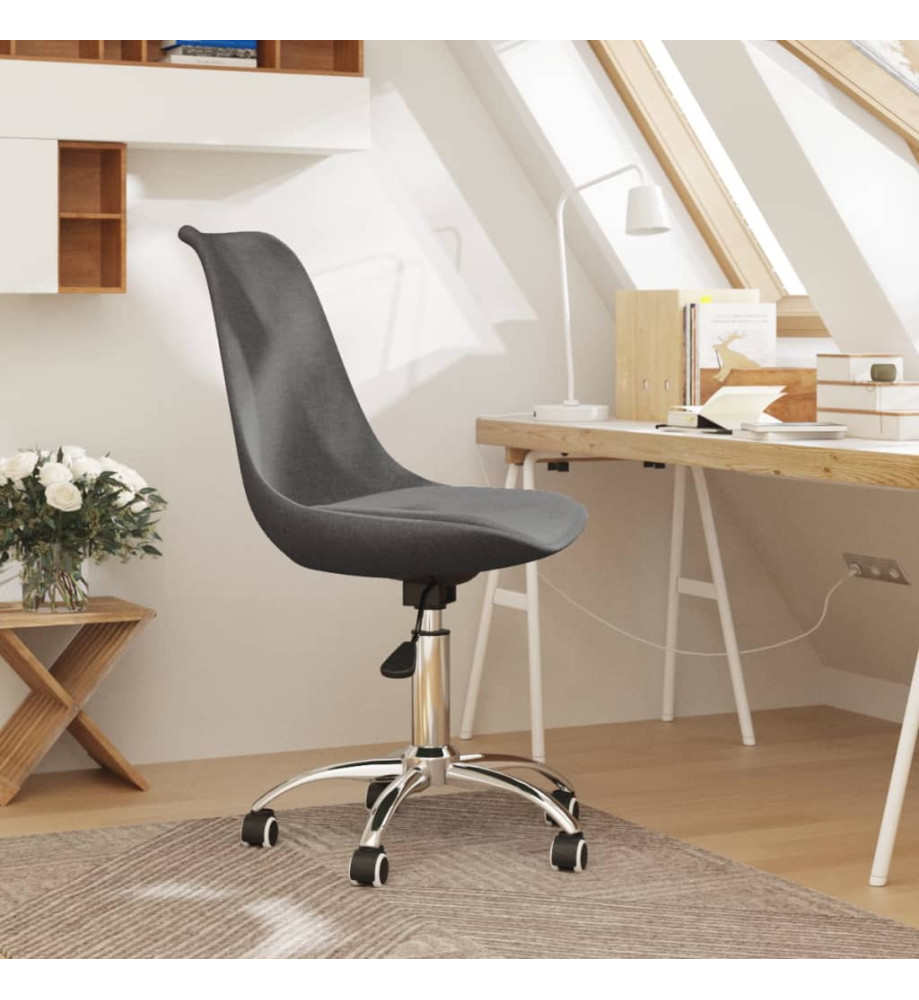 Chaise pivotante de bureau Gris foncé Tissu