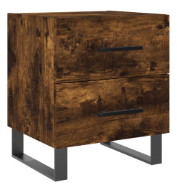 Table de chevet chêne fumé 40x35x47,5 cm bois d’ingénierie