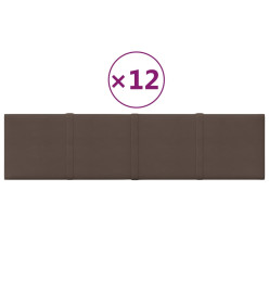 Panneaux muraux 12 pcs Taupe 60x15 cm Tissu 1,08 m²